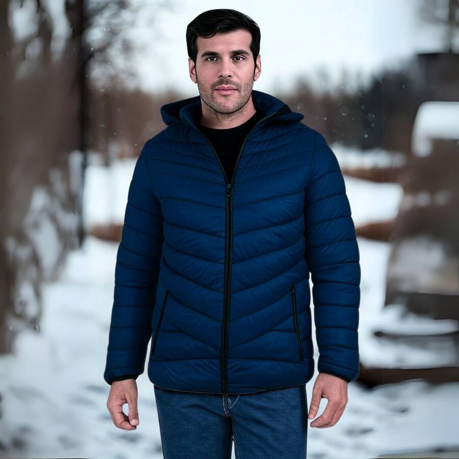 Chamarra para Hombre Azul Marino – Térmica, Elegante y Funcional Diseño Elegante para Climas Fríos Nataly Sport - Azul Marino - Ver 1