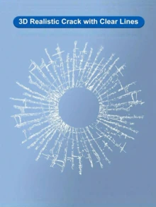 Pegatinas para ventana de coche con efecto de 3D de cristal roto, broma divertida, autoadhesivas - Multicolor - Ver 6