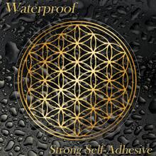 Flower Of Life Stickers, Golden Flower Of Life Energy Stickers,Round Self-Adhesive PVC, Transparent Crystal Jewelry Stickers, Sparkling Surface For Phone Cases, Journals, Envelopes, Water Bottles, Suitcase, Computer, Ceramics & Smooth Surfaces - Elegant Geometric Design,Decorative Sticker School Supplies,Back To School