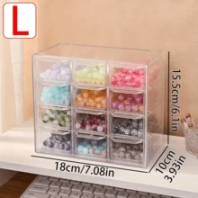 1 hộp đựng đồ trang sức DIY trong suốt nhiều lớp, hộp đựng bằng nhựa 12 ngăn tiện dụng để trang trí bàn làm việc và sắp xếp đồ DIY - Nhiều màu - Xem 12