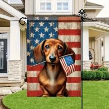 1 Peça Bandeira de Jardim Patriótica e Vibrante do 4 de Julho - Dupla Face, Bandeira de Poliéster Durável, Perfeita para Decoração de Quintal Externo, 12x18 pol., Sem Mastro de Bandeira Incluído, Bandeiras de Jardim para Uso Externo