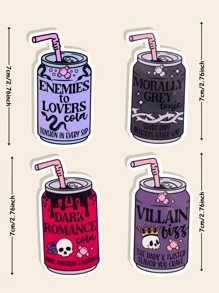 Dark Romance Soda Pop Can Sticker, Water Resistant Vinyl Sticker,|Halloween Decor Stickers| Spicy Book Club, Smutty Book Sticker, Kindle Sticker, Sticker For Kindle