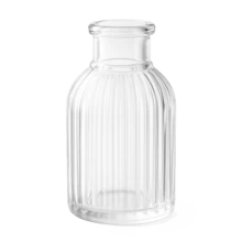 Mini Glass Vase Lines 9.5cm Transparent Modern Decoration Living Room Flowers - Trong sáng - Xem 5