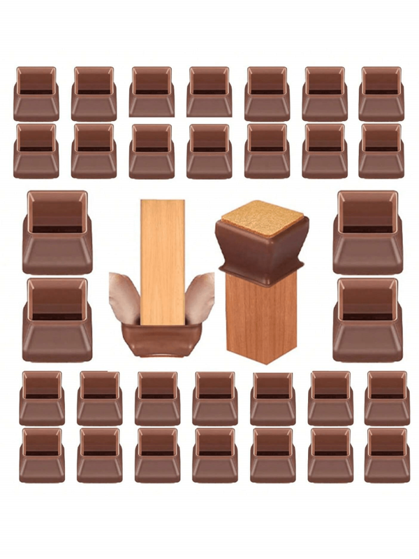 4/32 piezas Protectores de piso para patas de silla de silicona y fieltro, reducen el ruido y previenen rasguños en pisos de madera dura