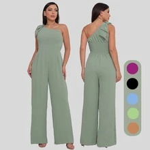 Women's Long Jumpsuit, Pantaloons With Elastic Back And Padded For All Occasions - Màu xanh Bạc hà - Xem 2