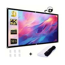 100 "Foldable Projector Screen/ JY320 Mini Projector US Plug Newly Native 720P 1080P/4K Android 13 Wired Auto Keystone Portable Video Projector, 180 Degree Flip, Home Movie Projector - 查看 2