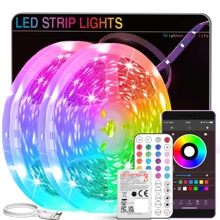 NBBUFF Strisce luminose a LED RGB, da 1 a 30 metri, cambiano colore in sincronia con la musica, con telecomando a 44 tasti e controllo tramite app, con impostazione timer, luminosità regolabile, per camera da letto, soggiorno, sale giochi, cucina, illuminazione del soffitto, decorazioni per feste, regali per le vacanze