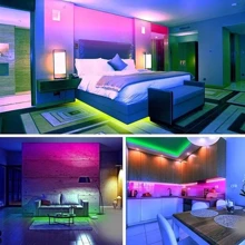 NBBUFF Strisce luminose a LED RGB, da 1 a 30 metri, cambiano colore in sincronia con la musica, con telecomando a 44 tasti e controllo tramite app, con impostazione timer, luminosità regolabile, per camera da letto, soggiorno, sale giochi, cucina, illuminazione del soffitto, decorazioni per feste, regali per le vacanze