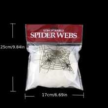 1pc Ghostly Halloween Spider Web - White Stretchy Spider Web Decoration For Haunted House, Bar, Room And Home Decor - Perfect Holiday Gift