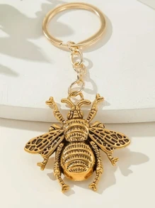1 Pc Unisex Simulation Metal Bee, Insect Keychain, Street Simple Fashion Creative Style, Summer Simple Decorative Accessories, Men's Accessories, Men's Keychains, Funny Keychains, Car Keychains, Men's Gifts, Suitable For Daily Wear, Mobile Phone, Wallet, Backpack, Car Pendant Accessories, Party Gift Pendant Keychain, Ideal Holiday Gift For Friends Or Yourself School