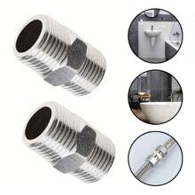 1/2pcs Bathroom Hose Extension Made Of Stainless Steel, Universal Use, For DIY Bathrooms, RVs, Outdoor Use, RV Shower Accessories, RV Showers