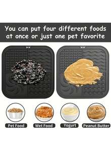 PETSIN 1/2pcs Square Dog Lick Mat, Silicone Slow Feeder Dog Bowl Mat With Suction Cup, Dog Training Pad - Multicolor - View 6