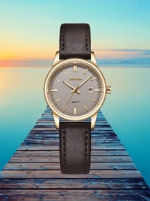 BIDEN Montre à quartz minimaliste ronde BIDEN pour femmes, calendrier étanche, mains lumineuses, montre casual pour femmes, convient pour une utilisation quotidienne