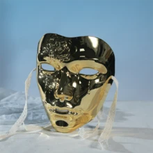 Steampunk Face Coverings Flower Pattern Masquerade Facewear Full Face Covering For Women - vàng - Xem 2