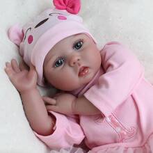 50cm Newborn Girl Doll, Realistic Handmade Art Doll Vinyl Weighted Fabric Body, High-End Painted Gift Set, Suitable For Children Aged 3 And Above,Dolls For Girls And Boys,Collectible Art Doll, Christmas/Birthday/Thanksgiving Gift - 混合色 - 查看 7