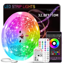 NBBUFF Strisce luminose a LED RGB, da 1 a 30 metri, cambiano colore in sincronia con la musica, con telecomando a 44 tasti e controllo tramite app, con impostazione timer, luminosità regolabile, per camera da letto, soggiorno, sale giochi, cucina, illuminazione del soffitto, decorazioni per feste, regali per le vacanze