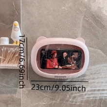 [Caja impermeable para teléfono móvil de 4-7 pulgadas] Caja impermeable para teléfono móvil con diseño de dibujos animados para el baño, soporte adhesivo para teléfono móvil, accesorio para ver la televisión en el baño, compatible con teléfonos y Android de 4 a 7 pulgadas, regalo de cumpleaños, familia y amigos, soporte para teléfono móvil para el baño y la cocina en verano, accesorios para teléfono