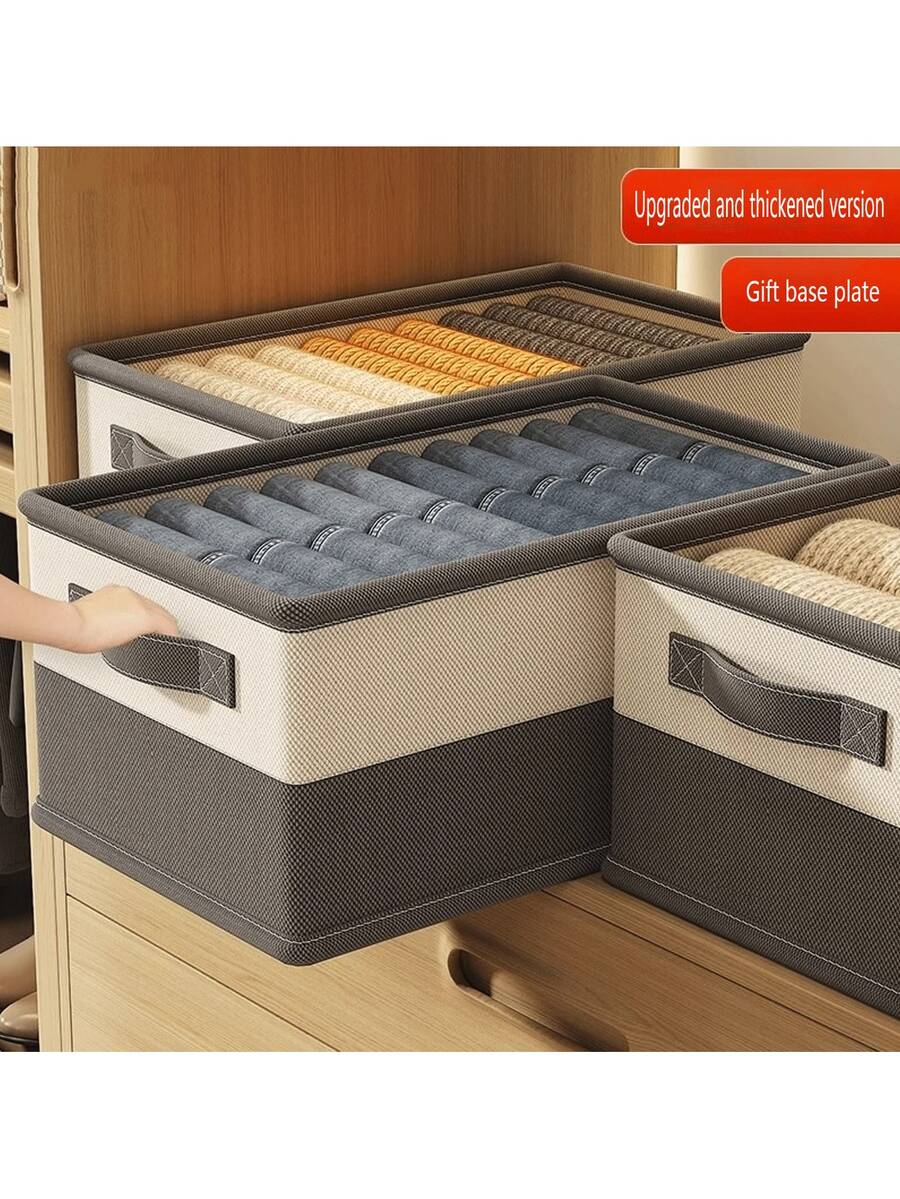 Caja de almacenamiento de edredón, caja de almacenamiento de ropa, organizador de almacenamiento compartimentado para el hogar, artefacto de estratificación de armario, cesta de almacenamiento plegable - Multicolor - Ver 1