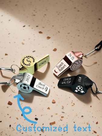 Back To School Personalized Whistle, Football Gift Valentine's Gifts For Him, Custom Whistle Engraved Football Soccer Basketball Teacher Appreciation