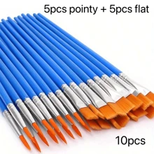 30pcs Flat & Pointed Tip Paint Brushes Set, Ideal For Acrylic Oil Painting, Canvas, Face Painting, Art Supplies, Great For Artists & Hobbyists, Perfect For Back To School Season