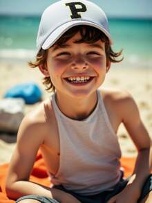 1 PC Solid White Baseball Cap With Letter Decor For 8-16 Years Old Boys/Girls, Classic Children Snapback Hat Daily Casual Wear - White - View 2