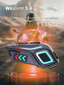 GENAI Wireless Earphones . Motorcycle Helmet Companion . Hands-Free Communication With HiFi Audio, LED Safety Lights, Waterproof, And Noise Reduction For Clear Riding Experience