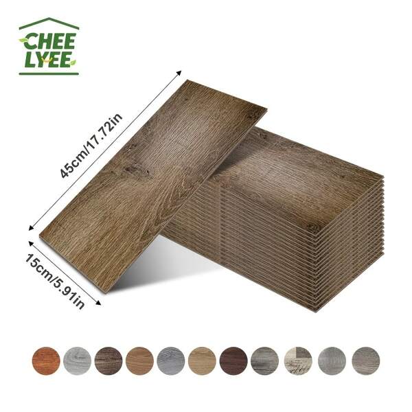 Adesivi per pavimenti effetto legno, carta da parati decorativa, rimovibile e riutilizzabile, facile da installare, basta staccare e attaccare, adatta per soggiorno, camera da letto, ufficio e spazi interni