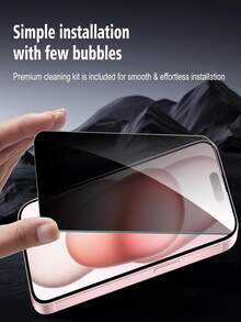 3 件防窥视隐私屏幕保护膜玻璃膜适用于 LPhone 15 14 13 12 11 16 Promax Xs Max 隐私膜保护玻璃超清晰正面显示屏、侧面隐私保护、光滑触感、防刮、防尘、防水、防指纹、防刮 - 黑色 - 查看 9