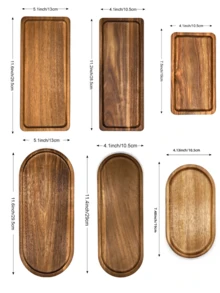 1 件木制托盘 - 多功能小吃托盘、甜点盘、奶酪板、水果托盘、早餐托盘、食物派对装饰托盘、牛排托盘、糖果托盘、寿司托盘、开胃菜托盘、装饰托盘、多用途木制托盘、可清洗、装饰性、豪华厨房配件、美食、家居 - 棕色 - 查看 3