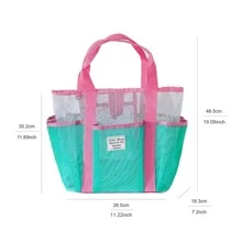 Outdoor Camping Picnic Yard Travel Business Casual Mesh Storage Bag, Beach Tote Bag, Swimsuit & Toiletry Multipurpose Handbag
