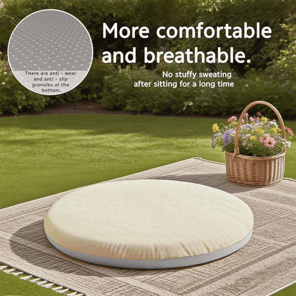 1pc Chair Cushion, Seat Cushion, Outdoor Cushion, Beach Seat Cushion, Garden Cushion, Round Seat Cushion, Dining Chair Seat Pad, Seat Cushion & Butt Cushion – Essential For Long Sitting In Summer, Breathable And Anti-Sweat, Durable And Non-Slip. Cushion With Filling; Suitable For Bedrooms, Gardens, Sofas, Hanging Chairs, Offices And Dining Occasions; Available In Grey, Black, Blue And Khaki.