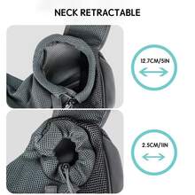 1 件装 宠物狗背带 透气网眼旅行背带袋 适用于狗和猫 - 黑色 - 查看 9