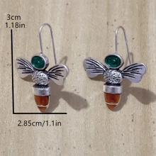 1 Paar boho-Stil süße Bienen Anhänger Ohrringe mit Kunstedelsteinen, modische Hochzeitsparty Ohrringe als Geschenk für Frauen