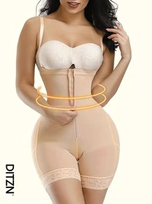 DITZN The New Abdominal Shapewear Outer Zipper Inner Row Of Buttons Waist Lifting Buttocks Straps Body Shaping Pants
