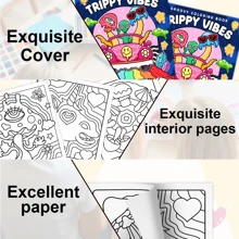 And Funky: Bold And Groovy Coloring Book For Adults Featuring Art, Wild Mushrooms, Aliens, Crazy Illusions, And Magical Worlds .,School Supplies,Back To School