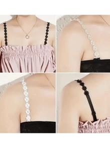 3 paires/2 paires/1 paire Bretelles de soutien-gorge en dentelle, bretelles spaghetti sexy et invisibles pour femme, accessoires en polyester tricoté mode, lavage à la main ou nettoyage à sec