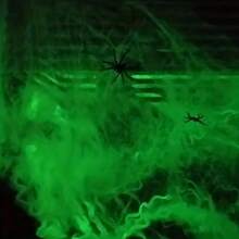 1pc Ghostly Halloween Spider Web - White Stretchy Spider Web Decoration For Haunted House, Bar, Room And Home Decor - Perfect Holiday Gift