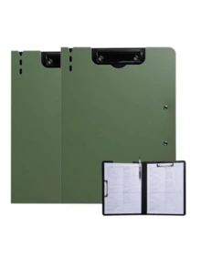 1pcA4 Clipboard Clipboard 2 Packs With Lid, Clipboard With 2 Clamps, Clipboard For Office/Construction Sites/School, Back To School, School Supplies - Multicolor - View 1