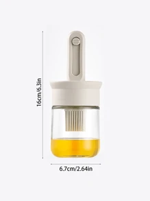 1 Stück integrierter Öltopf mit Pinsel und Deckel, hochtempera turbeständiger Silikonölpinsel und Flasche aus Glas, einziehbarer Backen- und Grillpinsel, Grillbesteck, Kochen, Backölpinsel und Öltopf