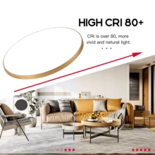 CANMEIJIA LED吸顶灯，简约时尚，220V超薄高亮度，适用于客厅、卧室、厨房、阳台、浴室等场所。可选18W/30W/40W功率，超薄设计，简约优雅，极具现代感。 - 金色邊框 - 查看 4