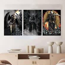 1 件 DIY 全圆形水钻死亡天使头骨水钻水钻画死亡之神马赛克图片十字绣家居装饰万圣节装饰秋季装饰房间装饰