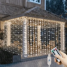 LED Window Curtain Lights, USB Powered Fairy String Lights With Remote Control 8 Modes, Suitable For Room Bedroom, Wedding, Party, Holiday Decor, Christmas, Halloween, Valentine's Day, Yard Garden Hanging Decor