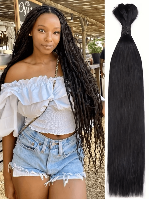 Human Hair Straight Braid, #613, #1B, 2 Bundles, No Weft Fluffy Braid, Suitable For Women Of All Groups To Wear, Suitable For Any Occasion