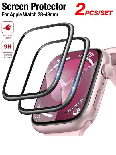 Yezodawee 2pcs Screen Protector For Apple Watch Series 10 42mm - Anti-Scratch, Self-Healing Soft Film, Fit For 42mm, Bubble-Free, HD Clear, 3D Curved Edge Full Coverage Protective Film, Comprehensive Protection, Ultra-Thin & Lightweight, Anti-Scratch, Fit For 46mm Series 10 Screen Protection Essentials, Applicable To Daily Shield, Office, Home Daily Shield Office Home Watch Cover Watch Accessories Watch Screen Protector Waterproof Shockproof Anti-Fall Scratch Resistant