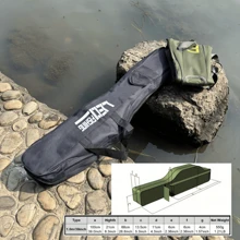 Angeltasche 1m 1,5m faltbar Belly Pack Angelruten-Aufbewahrungstasche aus Oxford-Gewebe mit großer Kapazität, wasserdicht, multifunktional, tragbarer Tackle-Organizer