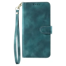 Leather Flip Wallet Case For  Redmi 13C 14C 13 12 A3 4G 5G Magnetic Card Stand Book Coque Phone Cover With Lanyard - Green - View 1