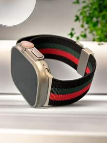 1pc Parachute Strap Nylon Elastic Loop Compatible With Apple Watch Band 38mm 40mm 41mm 42mm 44mm 45mm 46mm 49mm For Woman Man,Sport Stretchy Strap Replacement Bracelets Compatible With Apple Watch Series10 9 8 7 6 5 4 3 2 1 SE Ultra2 Smart Watch Accessories
