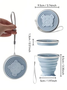 1pc Silicone Folding Water Cup, Suitable For Outdoor Camping And Picnic, Camping, 180ml Portable Travel Folding Water Cup, Camping Accessories Kitchen Picnic Utensils, Compression Cup For Brushing Teeth, Travel Folding Cup - Multicolor - View 2