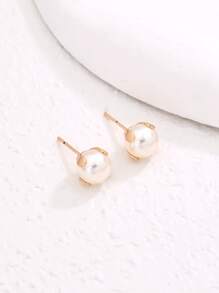 1 Pair Fashionable Simple Versatile High-End Cute Multi-Color Pearl Stud Earrings For Women