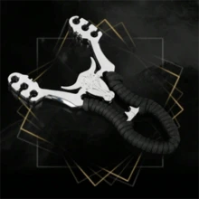 1pc Professional Outdoor Hunting Slingshot With 1pc Random Rubber Band For Hunting And Shooting Practice - Black - View 2